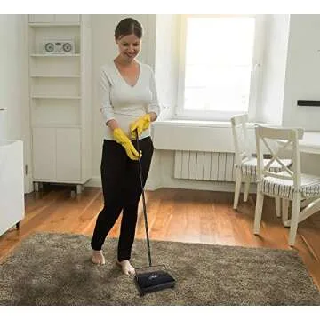 Fuller Brush 17027 Carpet & Floor Sweeper- Mini Stick Cleaner For Hardwood Surfaces, Wood Floors, Laminate, Tile- Small & Portable For The Home Or Office - Cleans Dust Pet Hair- Electrostatic & Silent