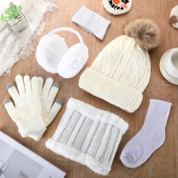 Versatile Winter Set with Beanie Scarf Gloves Earmuffs