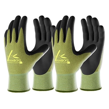 COOLJOB Gardening Gloves - 2 Pairs, Touchscreen, Grippy Nitrile Rubber Coating