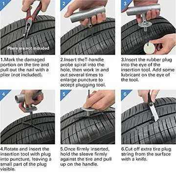 CKAuto Tire Repair Kit | Heavy Duty Roadside Assistance