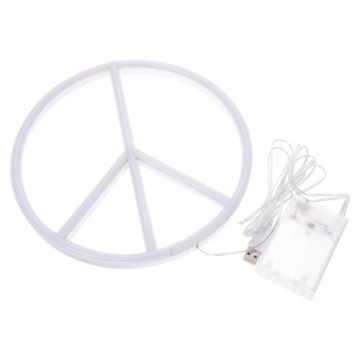 Creative LED Peace Sign Neon Light - Unique Night Decor for Any Space