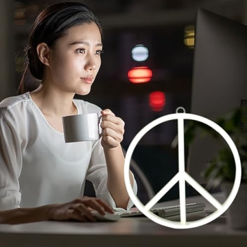LED Peace Sign Neon Light for Stylish Home Decor
