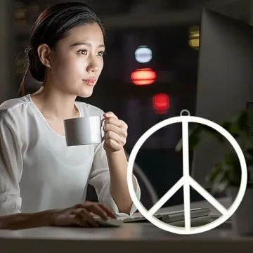 LED Peace Sign Neon Light for Stylish Home Decor