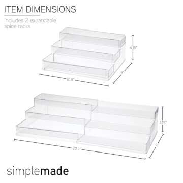 SIMPLEMADE 3-Tier Spice Rack Organizer - Versatile Storage Shelf for Kitchen, Bathroom, Bedroom & Of...