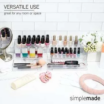 SIMPLEMADE 3-Tier Spice Rack Organizer - Versatile Storage Shelf for Kitchen, Bathroom, Bedroom & Office, Set of 1, Expandable Clear