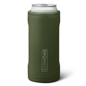 BrüMate Hopsulator Slim Can Cooler Insulated for 12oz Slim Cans | Skinny Can Insulated Stainless St...