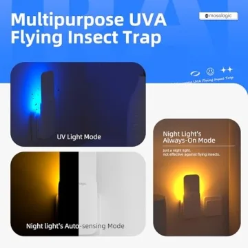 Stylish Mosalogic Fly Trap - Ultimate Bug Control & Night Light
