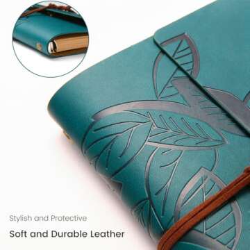 BEYONG Leather Journal for Women Men, Refillable Travelers Notebook, Blank Journals for Writing Draw...