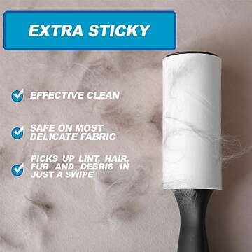 Air Jungles Scented Lint Roller 450 Sheets, Fresh Linen Scent, Extra Sticky, Portable Pet Lint Remover for Pet Hair, Clothing, Car, Furniture, Carpet, Dog & Cat Hair Lint Remover