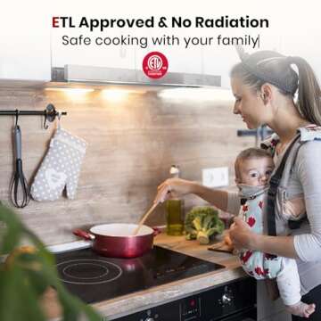 21 Inch Electric Cooktop for Apartment, GASLAND ETL Certificated Cooktop 2 Burners, 3700W Built-in Radiant Electric Stove Top with 16 Power Levels, 240V Electric Ceramic Cooktop, Slide Touch Control