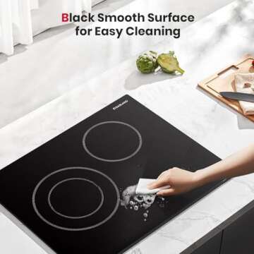 21 Inch Electric Cooktop for Apartment, GASLAND ETL Certificated Cooktop 2 Burners, 3700W Built-in Radiant Electric Stove Top with 16 Power Levels, 240V Electric Ceramic Cooktop, Slide Touch Control