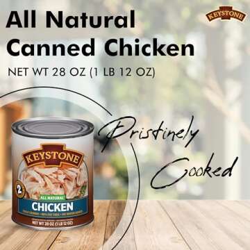 Keystone All Natural Chicken 28 Oz Long Term Emergency Survival Food Canned Meat | Fully Cooked Ready to Eat | Gluten Free | No Carbs Pack of 1