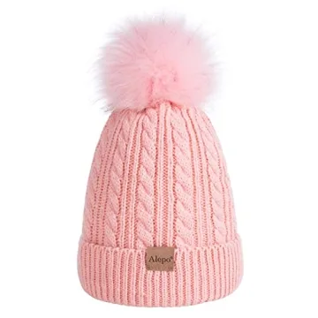 Cozy Kids Winter Beanie Hat with Pom Pom, Fleece Lined & Warm for Boys and Girls