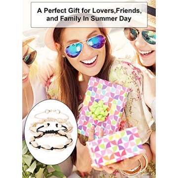 meekoo 2 Pieces Boho Natural Shell Anklet Bracelet Handmade Beach Foot Jewelry Adjustable Beaded Anklet for Women