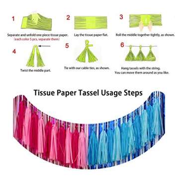 Boy Or Girl Gender Reveal Party Decoration Set,&Balloons Arch Garland Kit,Foil Balloons,Curtains,Paper tassel Garland,Balloon decoration tools,For Party Photo Backdrop (Pink/Blue) Shower Birthday