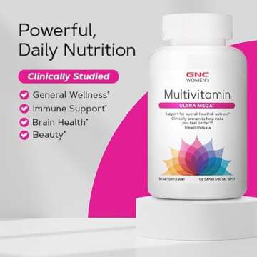 GNC Women's Ultra Mega Multivitamin | Supports Overall Health and Wellness in Women | Clinically Proven to Make You Feel Better | Timed-Release | 90 Count