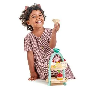 Tender Leaf Toys - Mini Chef Birdie Afternoon Tea Stand – Realistic English Sandwich, Cake and Pas...
