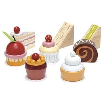 Tender Leaf Toys - Mini Chef Birdie Afternoon Tea Stand – Realistic English Sandwich, Cake and Pastry Tower for Pretend Play High-Tea Party - Social, Creative, and Imaginative Role Play - Age 3+