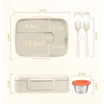 ANDMOON Bento Lunch Box - Eco-Friendly Meal Container