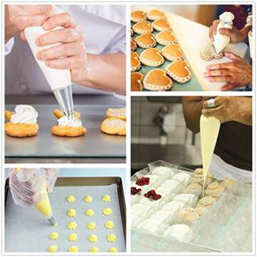 Piping Bags 16-Inch 100 Pack Pastry Bag Icing Bags Frosting Bags Cake Decorating Bags Disposable Icing Bags Pastry Disposable Bag Disposable Piping Bags for Cake Cupcake Cookie (white0)