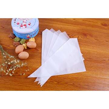 Piping Bags 16-Inch 100 Pack Pastry Bag Icing Bags Frosting Bags Cake Decorating Bags Disposable Icing Bags Pastry Disposable Bag Disposable Piping Bags for Cake Cupcake Cookie (white0)