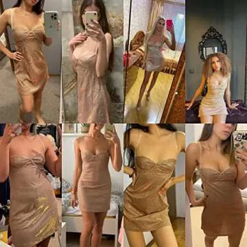 Suillty Glitter Rhinestone Mini Dress for Parties