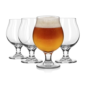 Libbey Craft Brews Belgian Beer Glasses Set - 4 Tulip Glasses