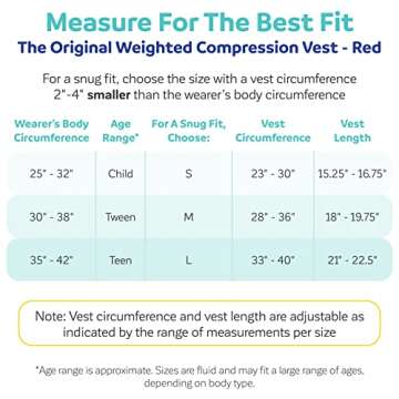 Fun and Function - Red Weighted Compression Vest for Kids & Adults - Calming Weighted Vest for Kids with Sensory Issues