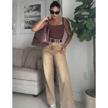 Avidlove Sexy Body Suits Women Square Neck Sleeveless Body Suits Sexy Outfit for Women Going Out Bod...