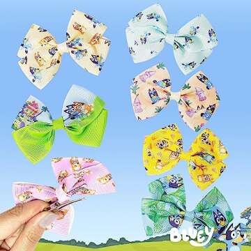 Bluey 7-Piece Hair Bow Set for Girls - Fun & Functional