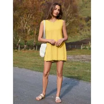 Glamaker Women's Two Piece Sets Summer Sweater Ribbed Knit Short Matching Set Beach Vacation Outfits (Yellow M)