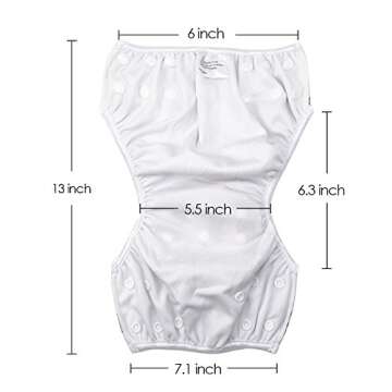 DIWEIYA Reusable Swim Diaper 2 Packs with Adjustable Snaps for Eco-Friendly Swimming