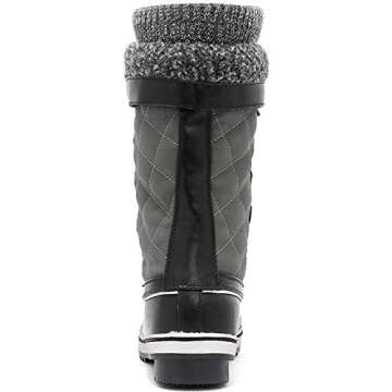 DREAM PAIRS Women's Mid-Calf Waterproof Winter Snow Boots Monte_02,Size 8,Grey,Monte_02