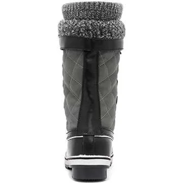 DREAM PAIRS Women's Mid-Calf Waterproof Winter Snow Boots Monte_02,Size 8,Grey,Monte_02