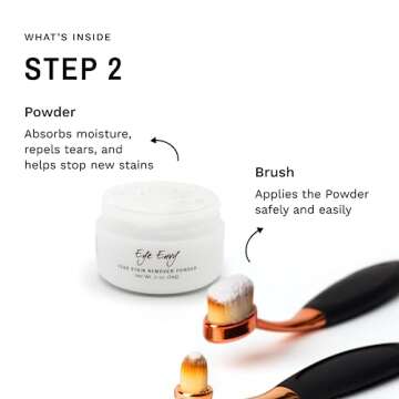 Eye Envy Dog Tear Stain Remover Starter Kit with ProPowder Brush | Stain Solution, Applicator Pads, Stain Powder and Small Applicator Brush | Lasts 30-45 Days