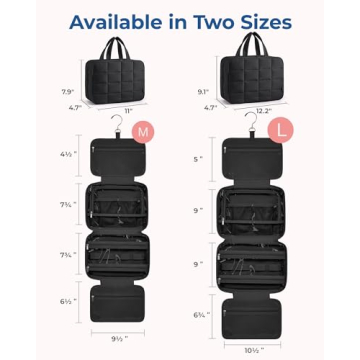 BAGSMART Travel Toiletry Bag with Jewelry Organizer