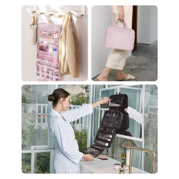 BAGSMART Travel Toiletry Bag with Jewelry Organizer