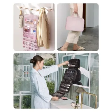 BAGSMART Travel Toiletry Bag with Jewelry Organizer