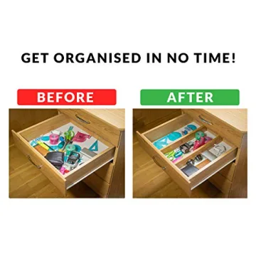 Adjustable Bamboo Drawer Dividers Organizers 6-pack