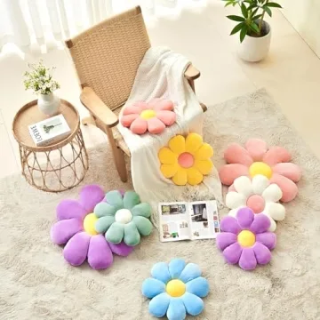 Mepherl Flower Pillow, Cute Daisy Flower Cushion