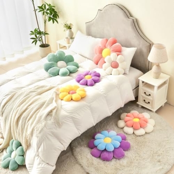 Mepherl Flower Pillow, Cute Daisy Flower Cushion