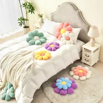 Mepherl Flower Pillow, Cute Daisy Flower Cushion