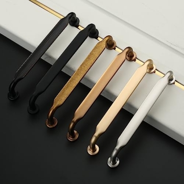 Asidrama 10 Pack Stylish Brass Cabinet Handles