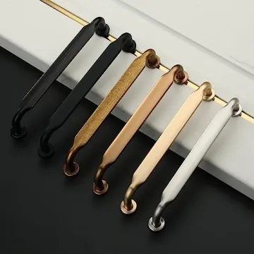 Asidrama 10 Pack Stylish Brass Cabinet Handles