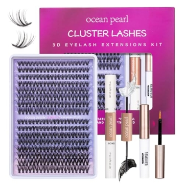 DIY Lash Extension Kit 320 Pcs Lash Clusters Kit Individual Lashes Natural 10-16mm C/D Curl with Bon...