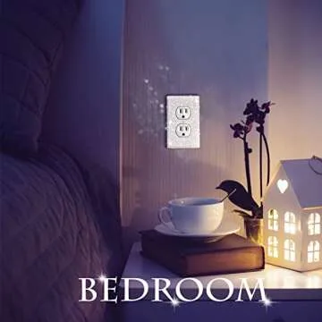 4 Pcs Shiny Rhinestones Wall Plate Light Switch Cover Outlet Covers Wall Plate Cover Light Switch Cover Decorative Bling Light Switch Cover for Home Ornaments (Silver)