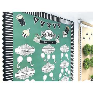 Carson Dellosa 36 Ft Scalloped Black Bulletin Board Borders, Classroom Borders For Bulletin Board, W...