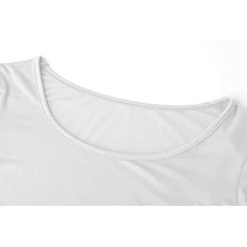 Long Sleeve Crop Tops for Women Workout Basic Clothes for Teen Ladies Fitted Slim Scoop Neck Cute Yoga Shirts (White, Medium)