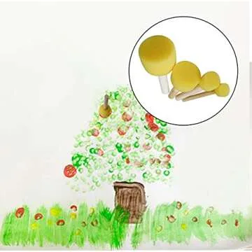 20 pcs Round Sponges Brush Set for Kids Creativity