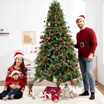 41PCS Burgundy Christmas Ornaments Set for Holiday